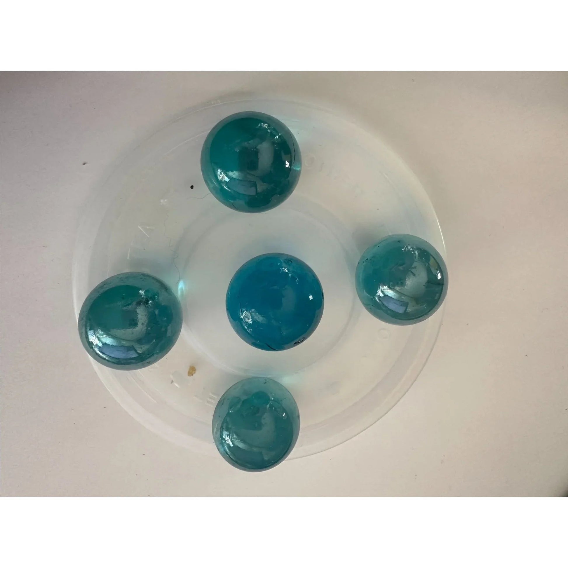 5 Vintage Blue Shiny Large Glass Shooter Marbles - A+ Stuff - Collectibles - A+ Stuff