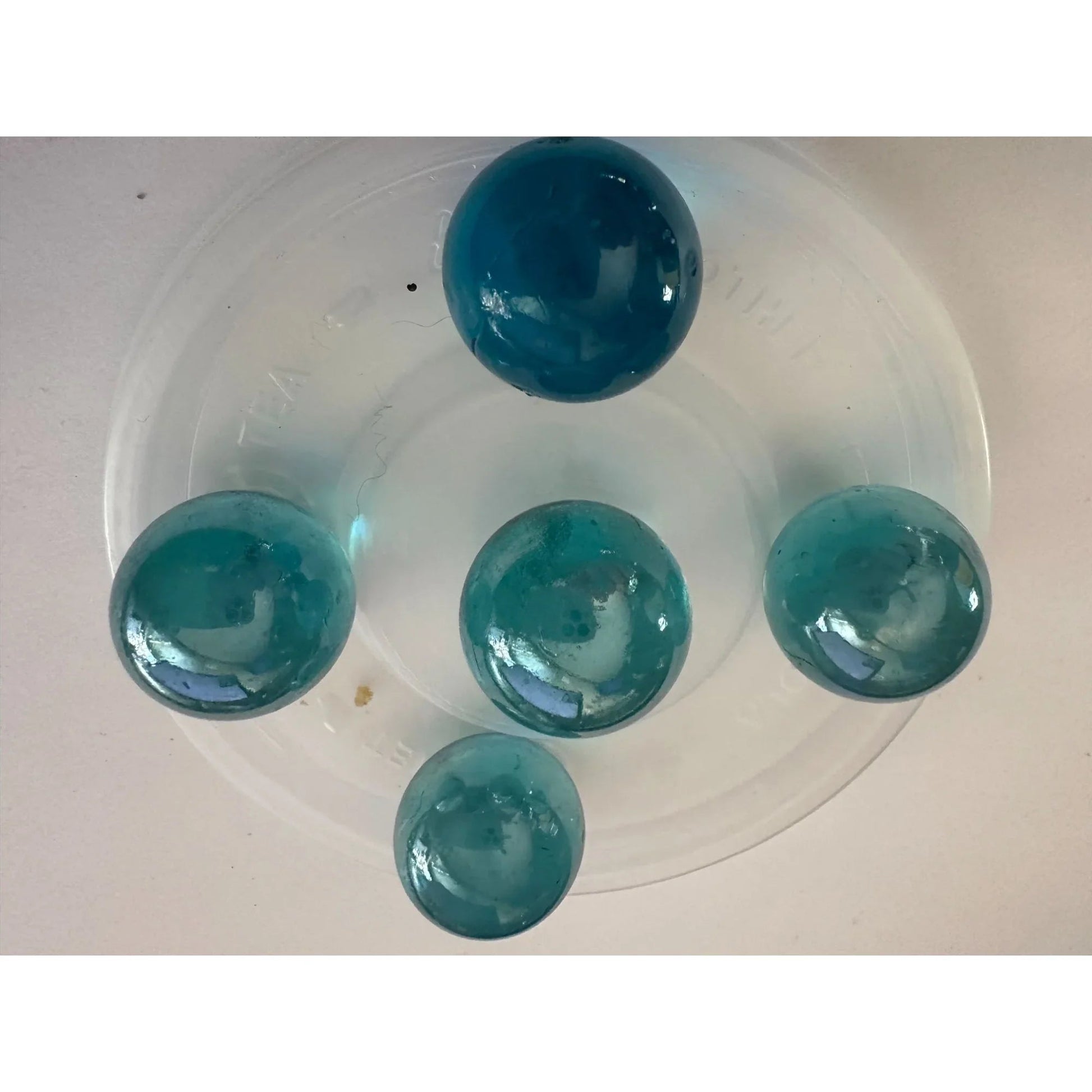 5 Vintage Blue Shiny Large Glass Shooter Marbles - A+ Stuff - Collectibles - A+ Stuff