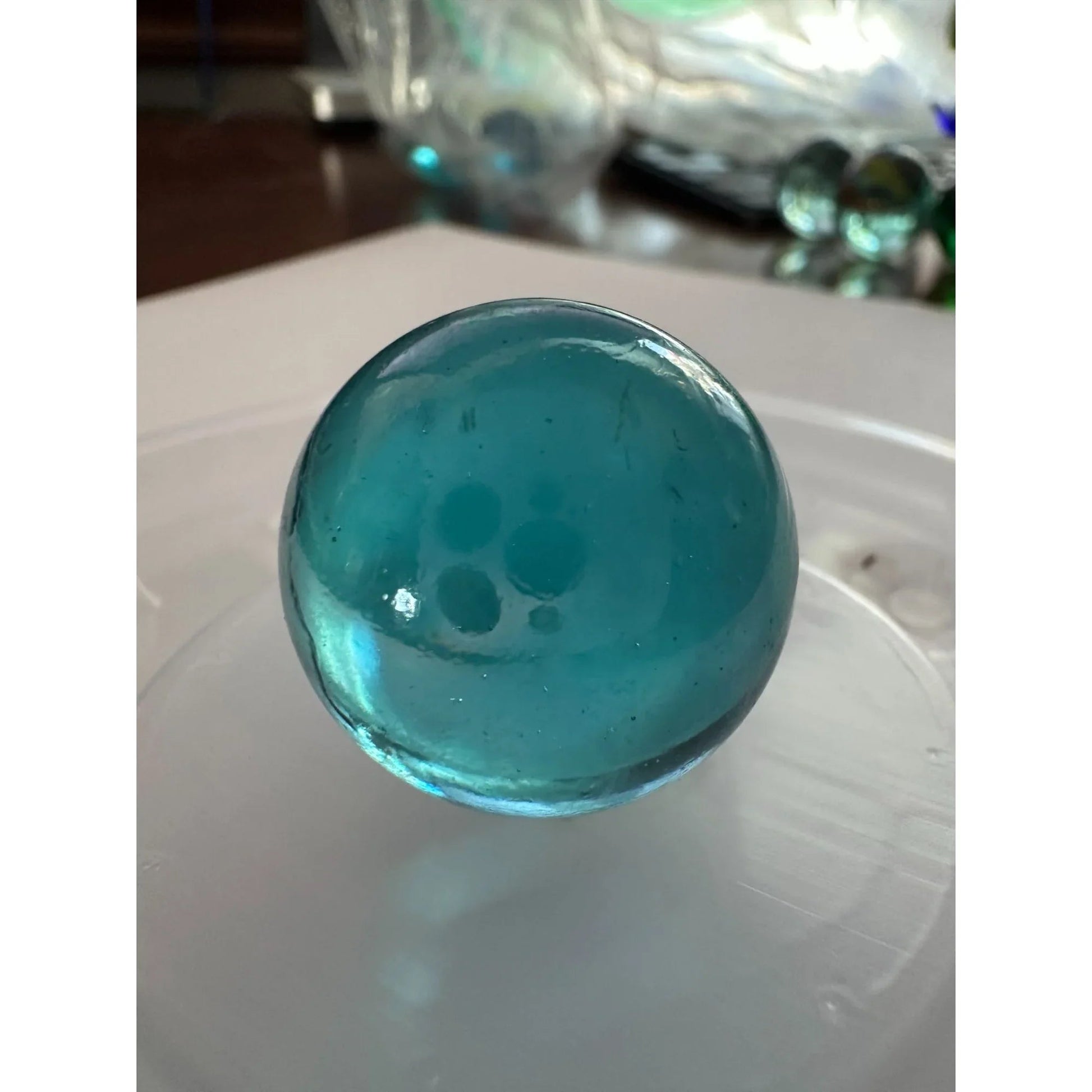5 Vintage Blue Shiny Large Glass Shooter Marbles - A+ Stuff - Collectibles - A+ Stuff