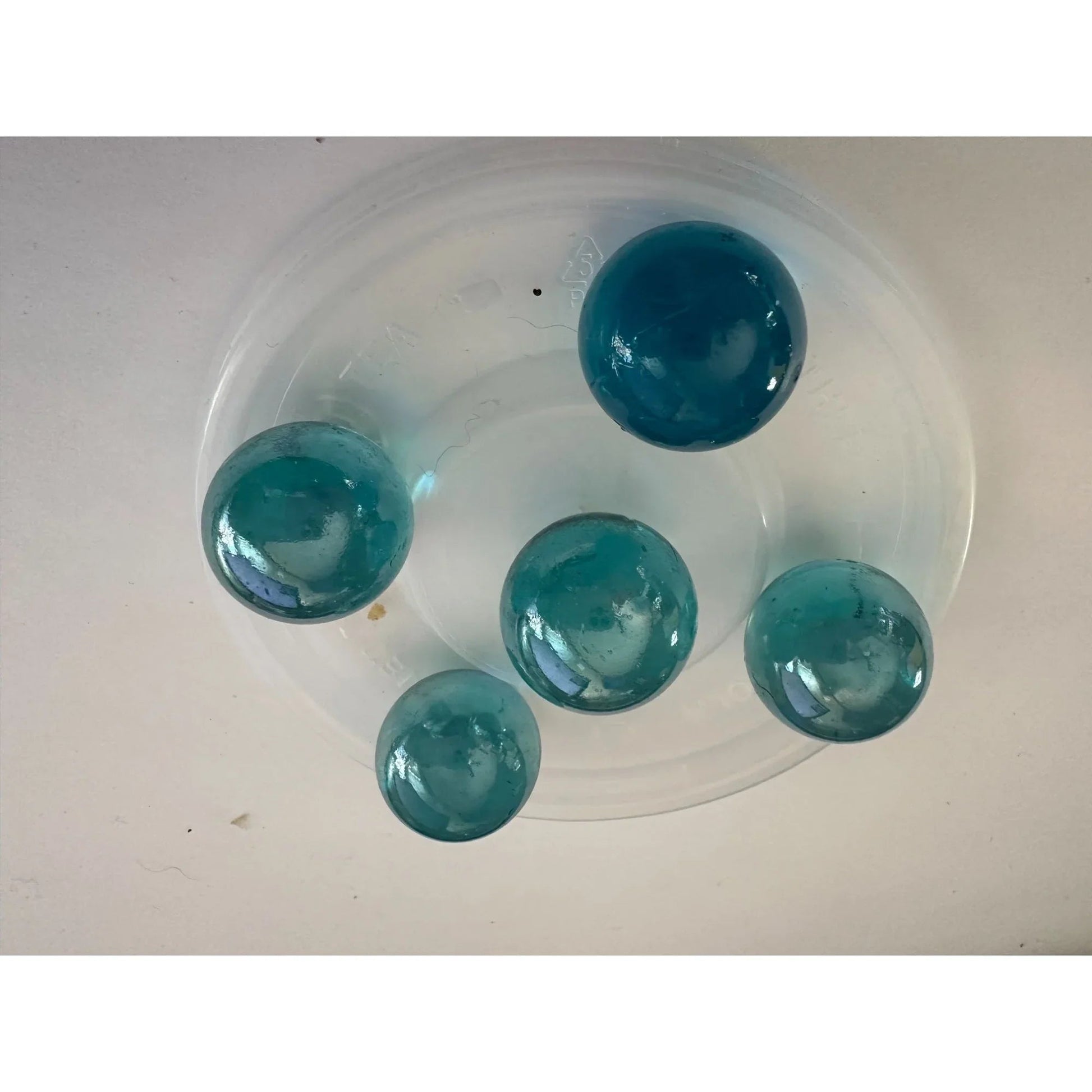 5 Vintage Blue Shiny Large Glass Shooter Marbles - A+ Stuff - Collectibles - A+ Stuff