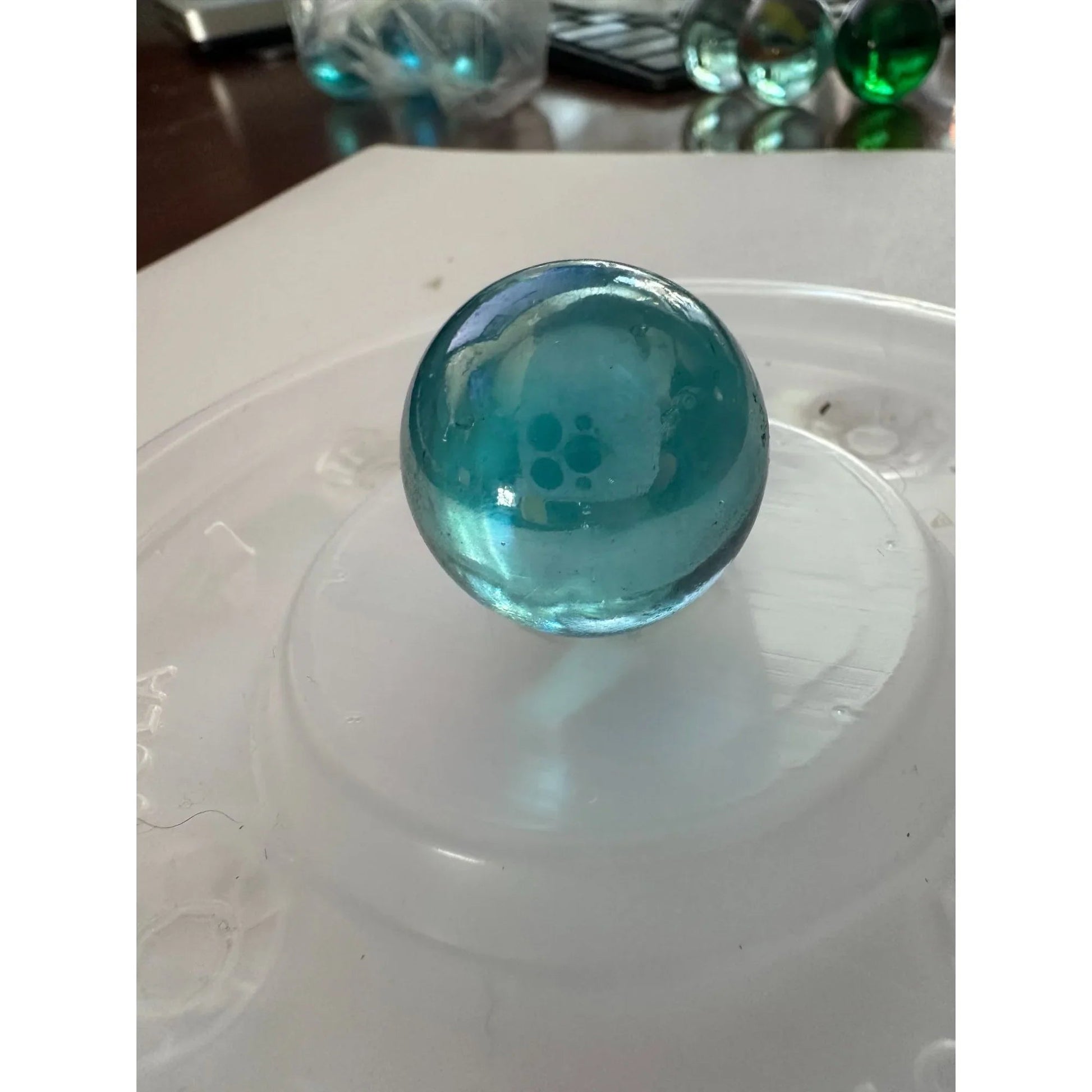 5 Vintage Blue Shiny Large Glass Shooter Marbles - A+ Stuff - Collectibles - A+ Stuff