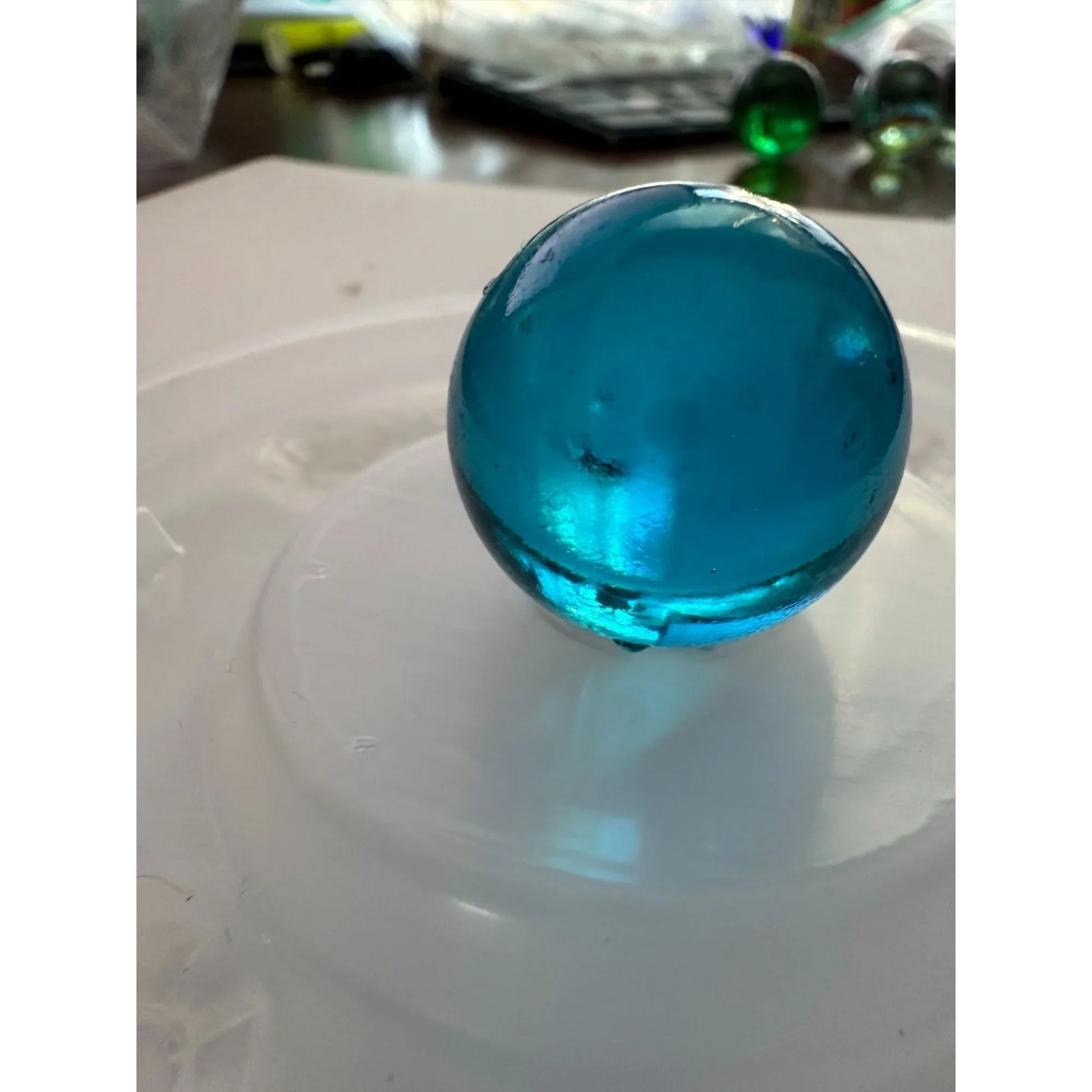 5 Vintage Blue Shiny Large Glass Shooter Marbles - A+ Stuff - Collectibles - A+ Stuff