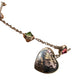 Gucci 'Blind for Love' Engraved Heart Bracelet w Rose Pink & Green Stones