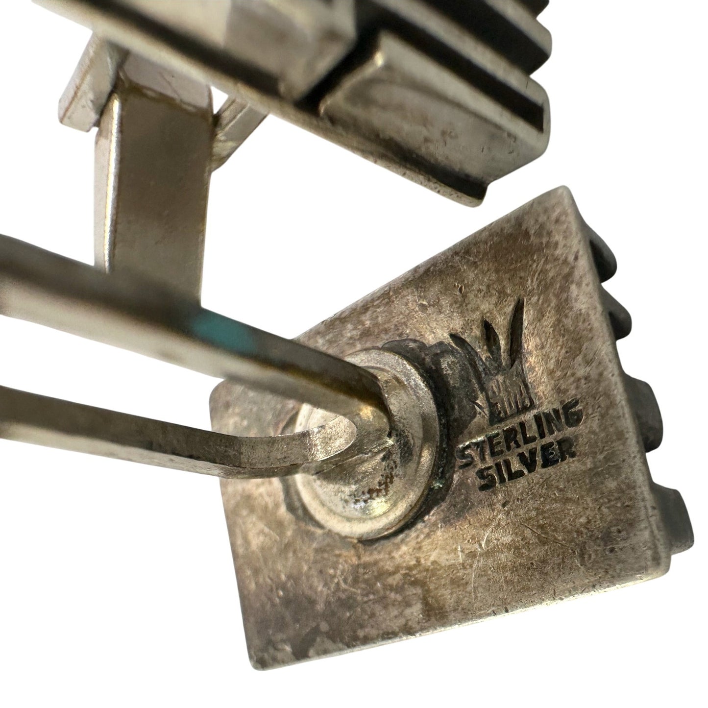 Sterling Silver Cufflinks - Modernist (mid-century) Design - Initials SAK - Stamped on back