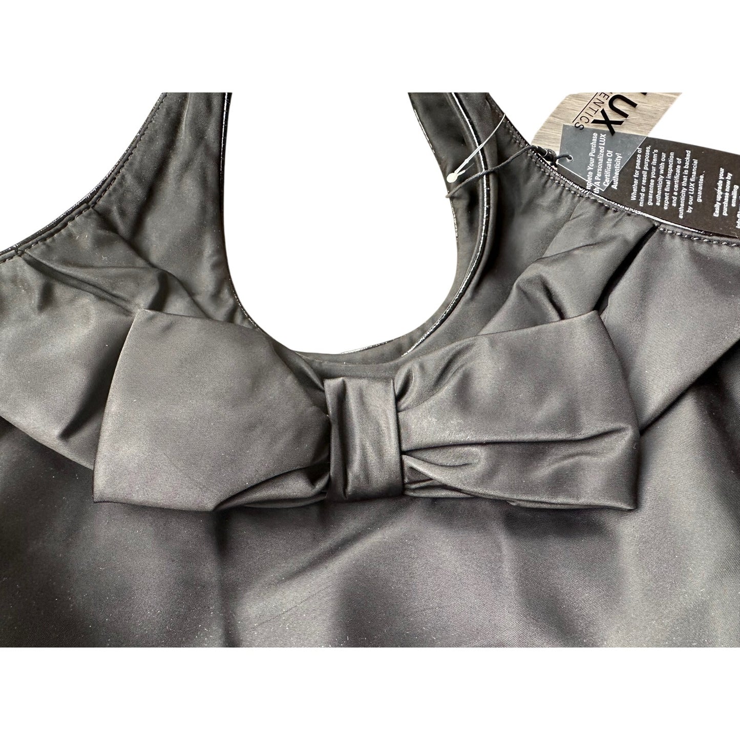 Kate Spade Black Nylon Ribbon Handbag - Polka Dot Interior