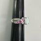 Beautiful Lab Created Opal & Sapphire Ring - Size 7
