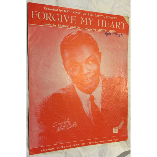 Forgive My Heart By Sammy Gallop & Chester Conn Vintage Sheet Music