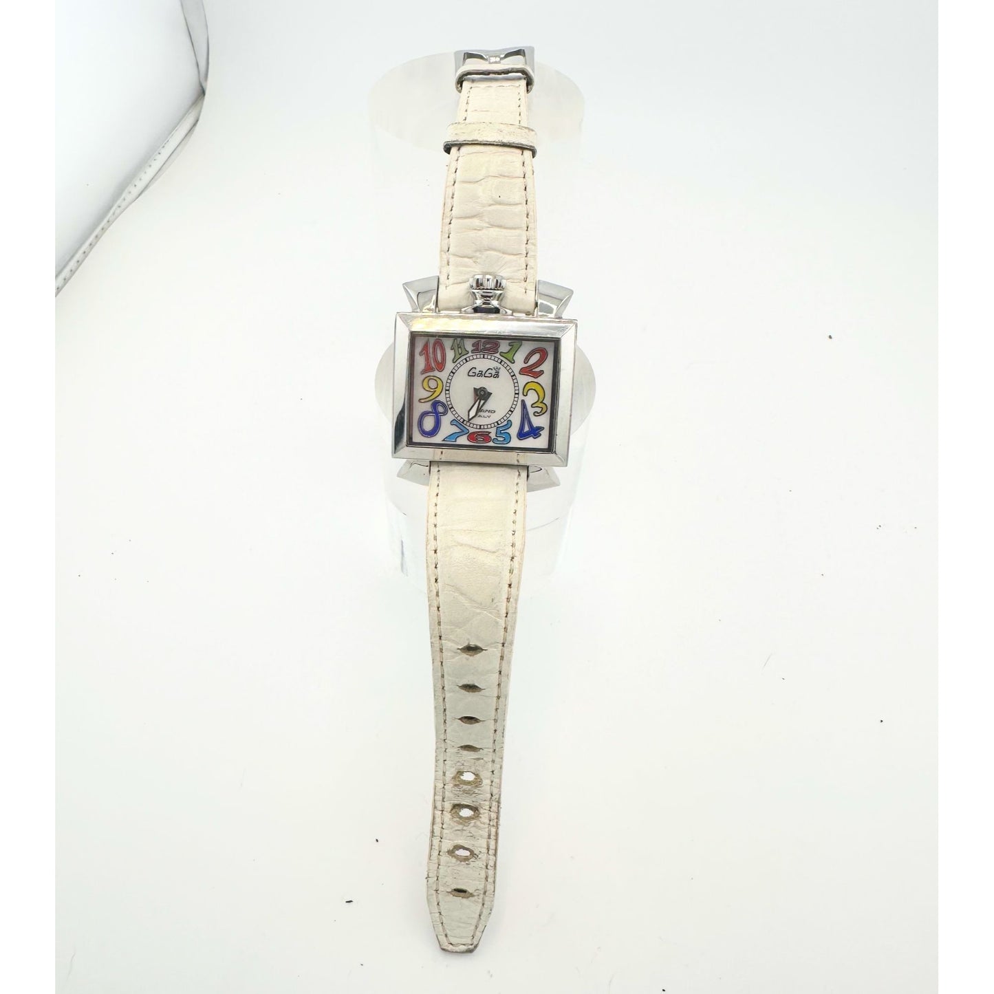 GaGa MILANO NAPOLEONE Men's Wrist watch - White Band -Stand Out Bold Face - Great Find!