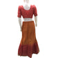 Women's Beaded Silk Orange & Red Crepe Lehanga Skirt & Shirt