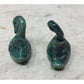 Two Vintage Small Miniature Glazed Duck Bird Figurines- Made in Germany