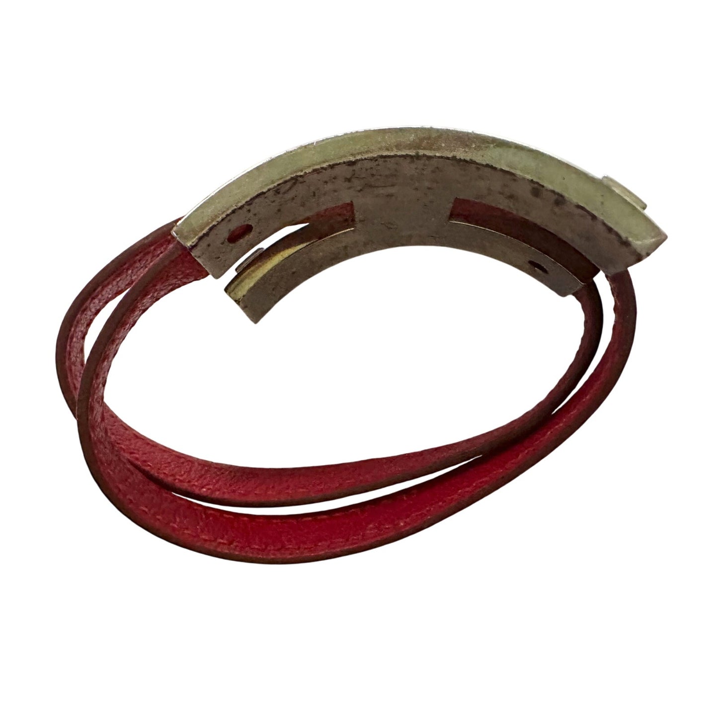 Hermes Pousse - Pousse Red Leather Wrap Bracelet