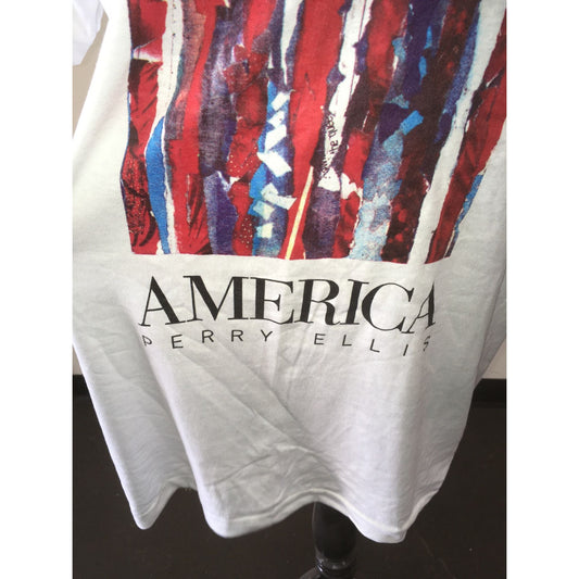 Mens America Perry Ellis Size Large Cotton Tee Shirt