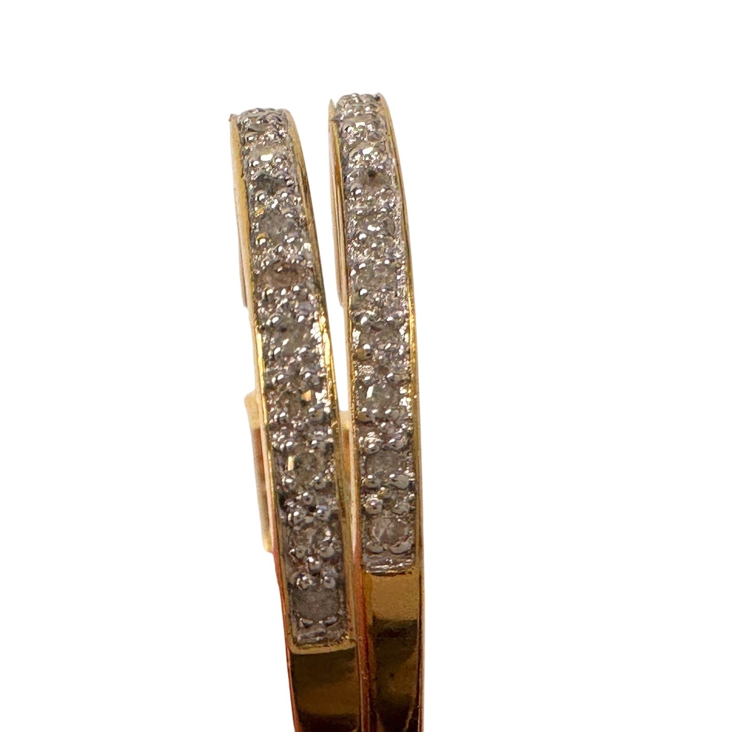Beautiful 1/2 Carat Inside Out Diamond Hoop Earrings - 14kt Goldplate over 925 Sterling Silver