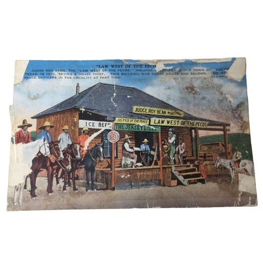 Vintage Judge Roy Bean Law West Of The Pecos Aug 2, 1942 Post Card