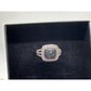 Genuine Blue Diamond Ring Size 7 - Pretty Cushion Cut Diamond Accent