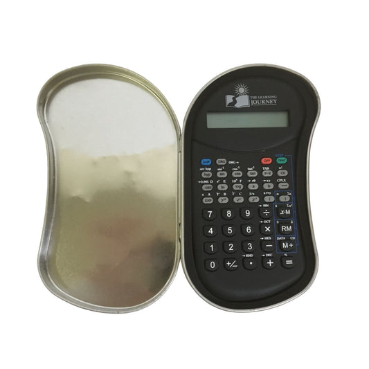 Portable Pocket Sized Basic Scientific Calculator w/ Tin Case