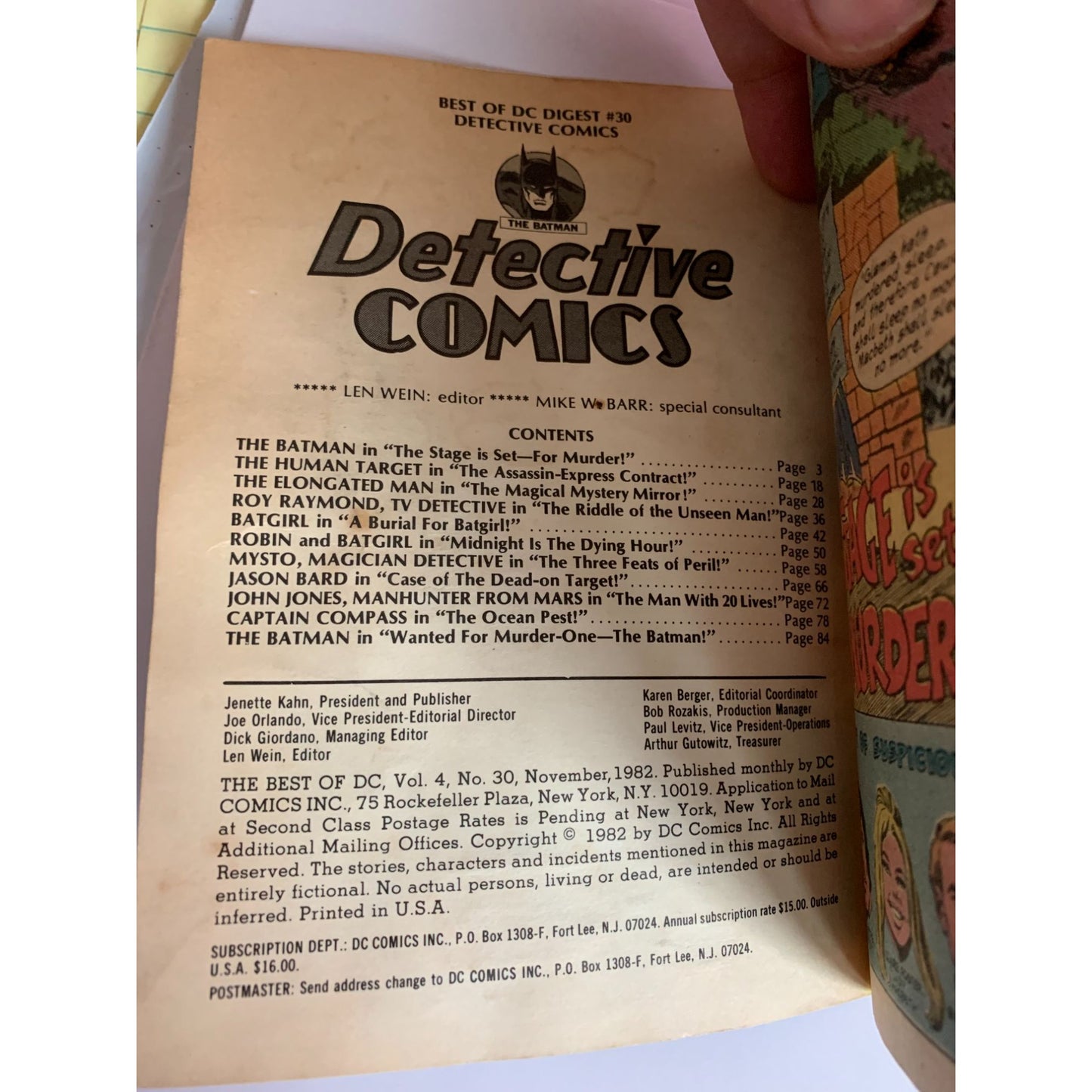 The Best of DC #30 The Batman Detective Comics Vintage Collectible Comic Book