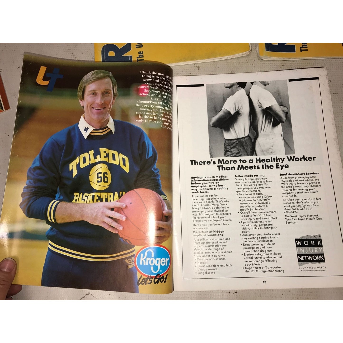 Set of 3 Vintage  University of Toledo Rockets basketball programs - 1989