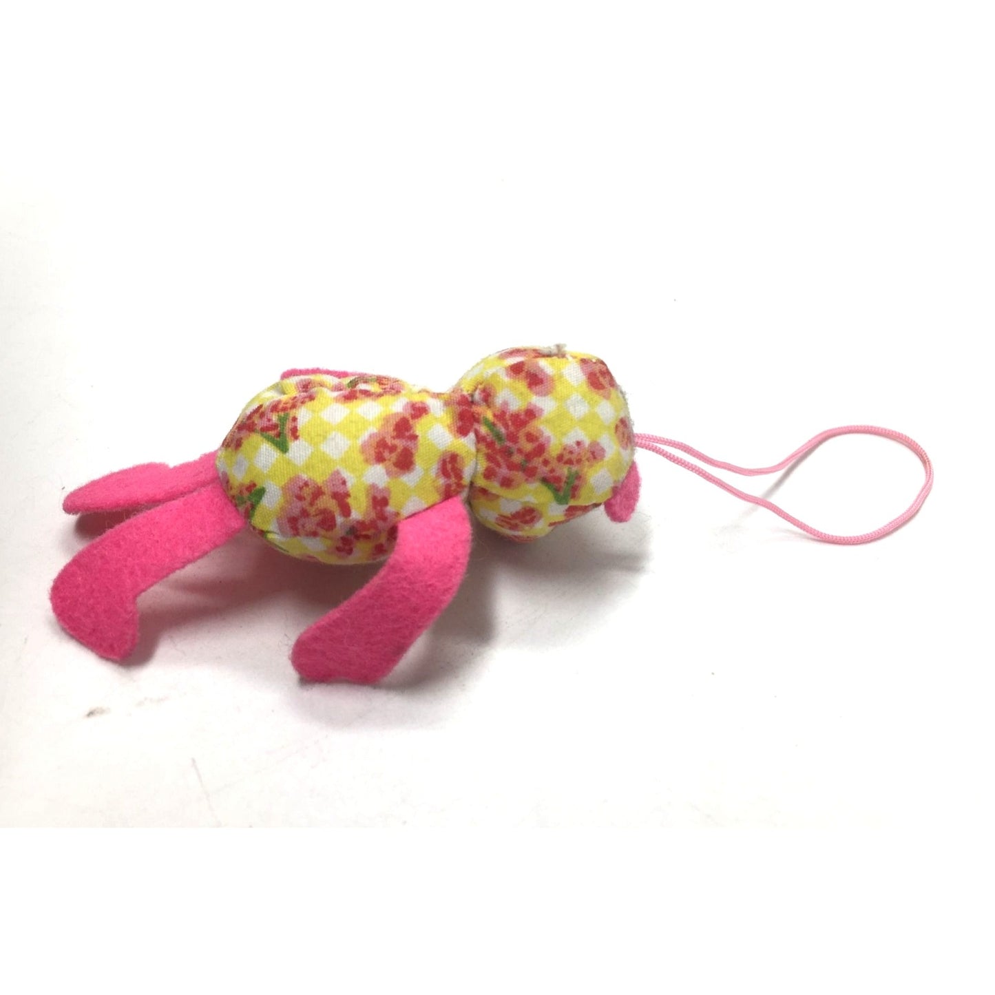 Cute and Fun Yellow and Pink Floral Bear Ornament - 365 Teddy Birthday Hanging Plush