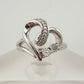 Beautiful Heart Shaped Diamond Accent Ring Sterling Silver Size 5.25