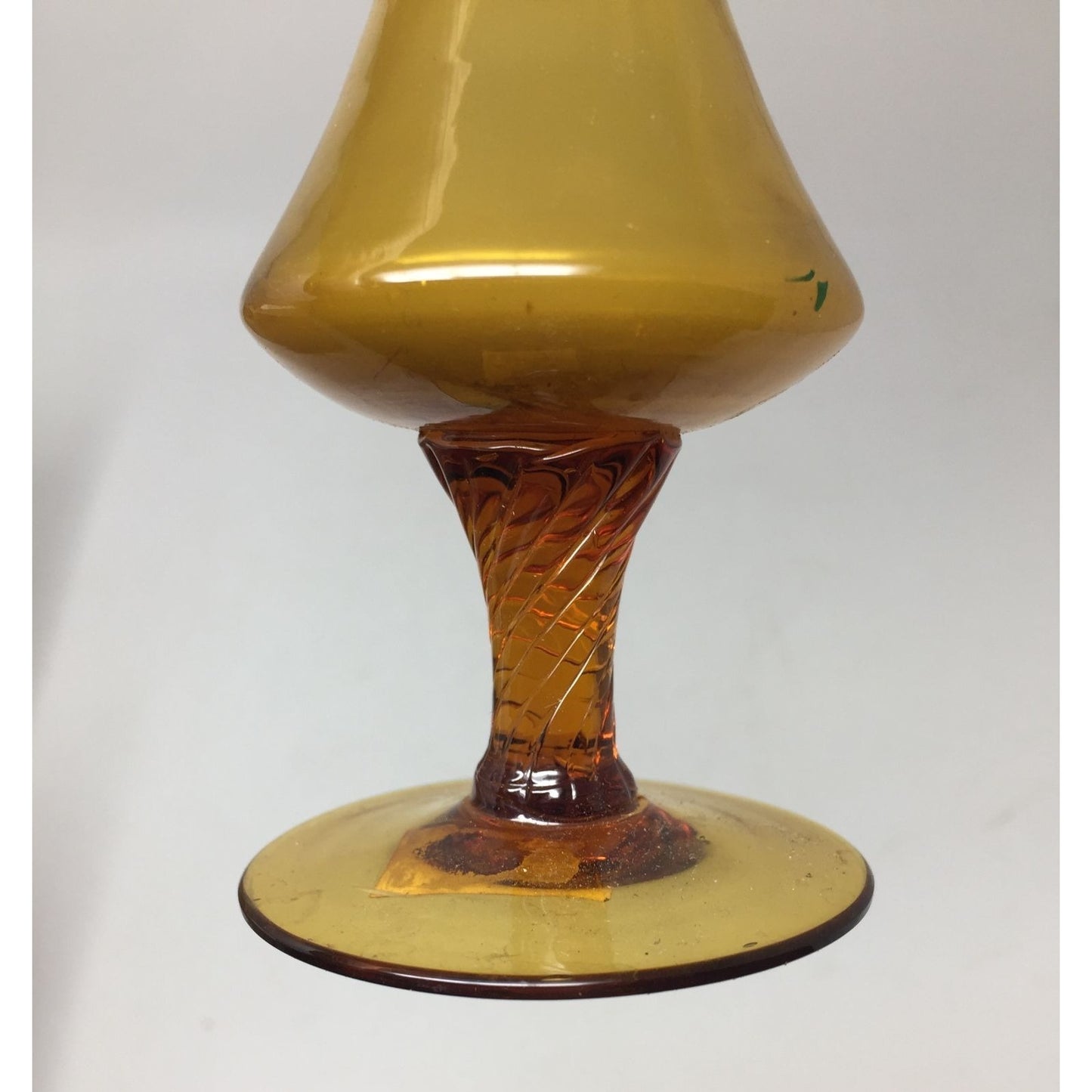 Kreiss Corporation Yellow Glass Pedestal Vase- about 8'' tall