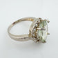 Big and Beautiful Green Amethyst and Diamond Ring - Size 6.25