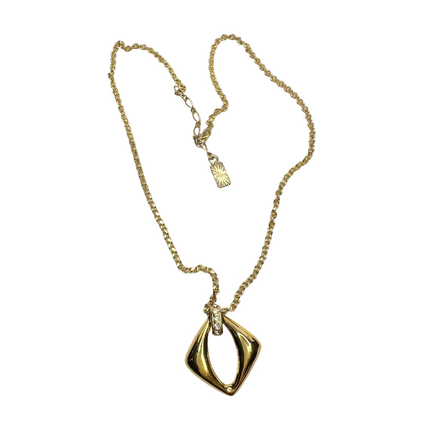 Yves Saint Laurent (YSL) Gold-Plated Necklace w Rhinestones - 20"