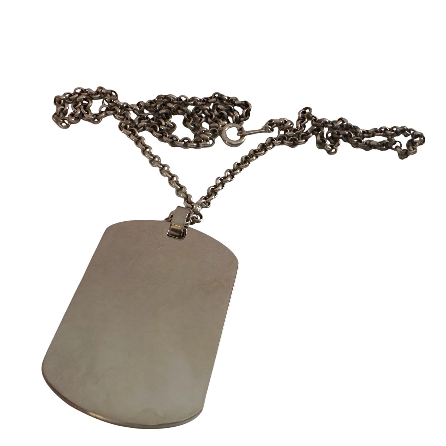 Louis Vuitton Dog Tag Style Pendant Necklace with Dust Bag