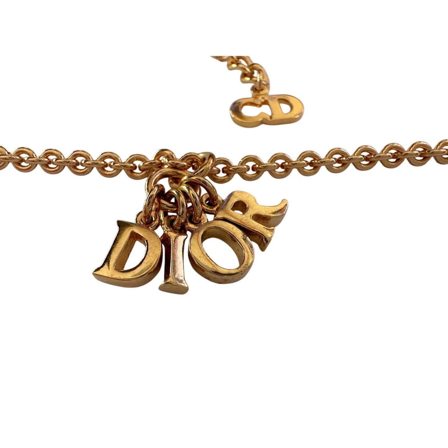 Christian Dior Logo Letter Charm Style Necklace