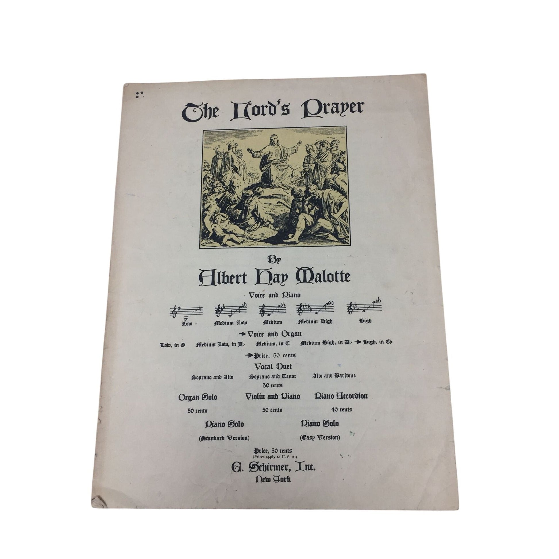 Vintage Sheet Music for "The Lord's Prayer" A+ Stuff  A+ Stuff Sheet Music