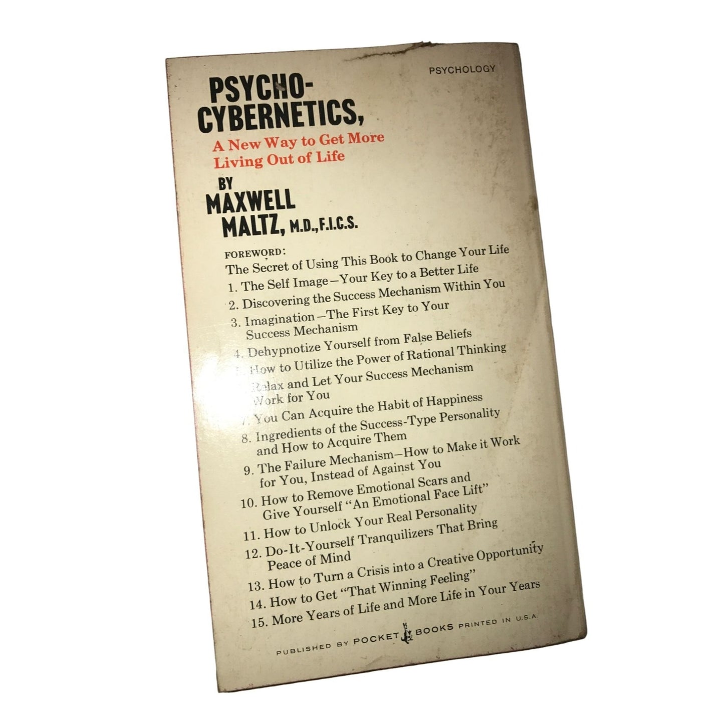 Psycho- Cybernetics Paperback book by Maxwell Maltz