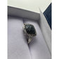 Genuine Cushion Cut Blue Diamond Ring Size 7 - Pretty with Natural Diamond Accent