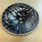 Vintage Lavorazione Arte Murano Round Black Art Glass Dish/Bowl