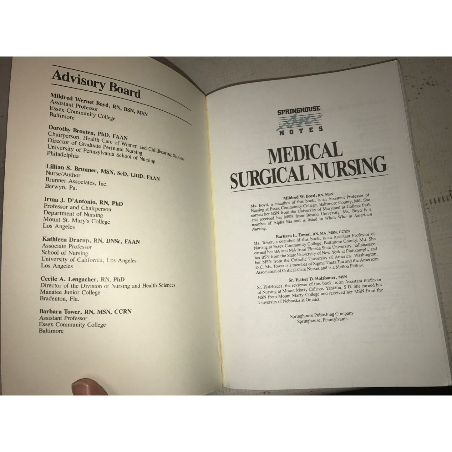 Medical Surgical Nursing A Study & Learning Tool (Springhouse Notes) Book