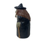 Small Miniature 3" Hand Carved Witch Figurine holding a Broom Stick, Wearing a Hat