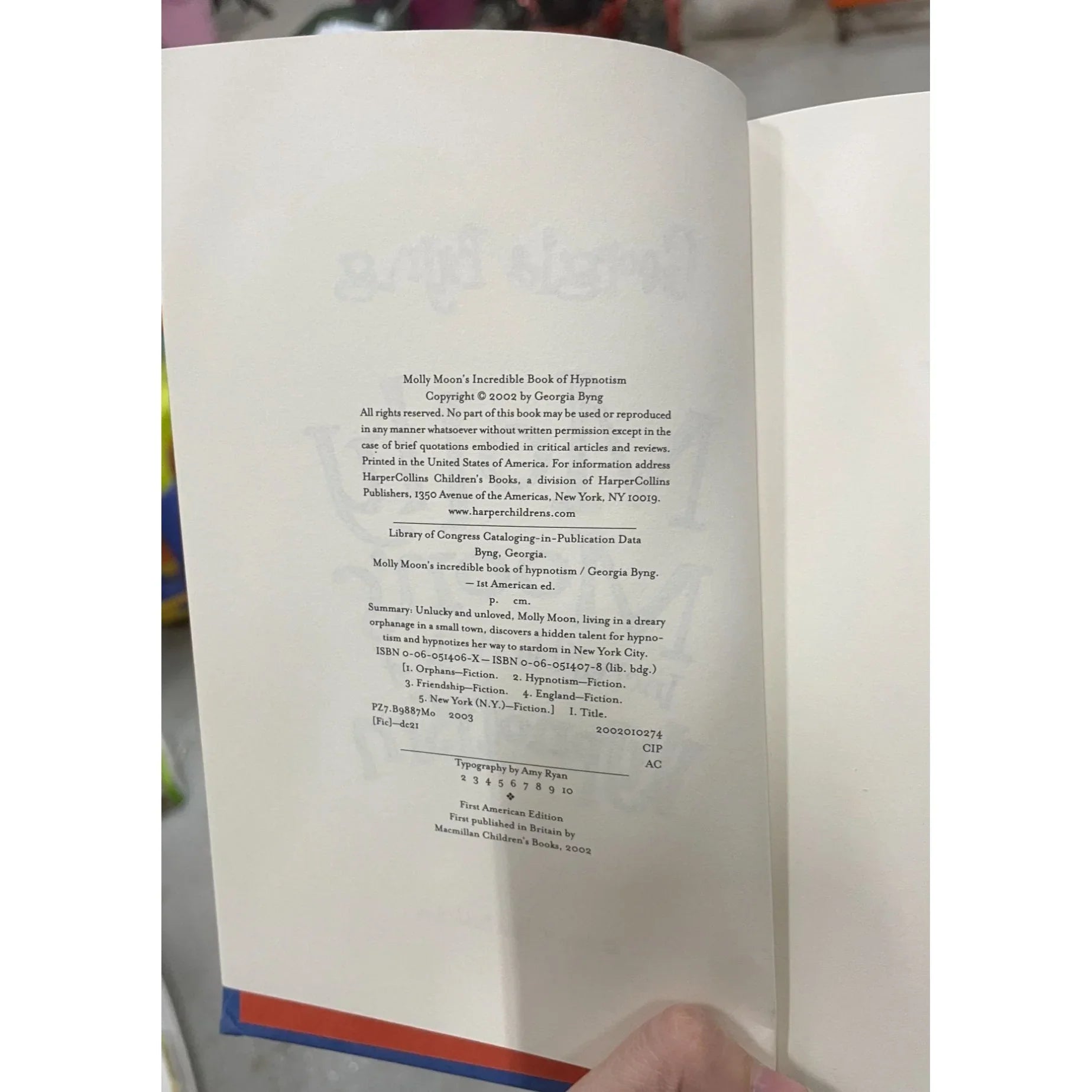 Molly Moon's Incredible Book of Hypnotism By Byng Georgia - A+ Stuff