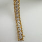 1/2 Carat Diamond Bracelet w Heart Pattern on Side 14kt Gold Overlay Sterling