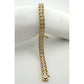 1/2 Carat Diamond Bracelet w Heart Pattern on Side 14kt Gold Overlay Sterling