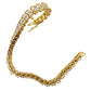 1/2 Carat Diamond Bracelet w Heart Pattern on Side 14kt Gold Overlay Sterling