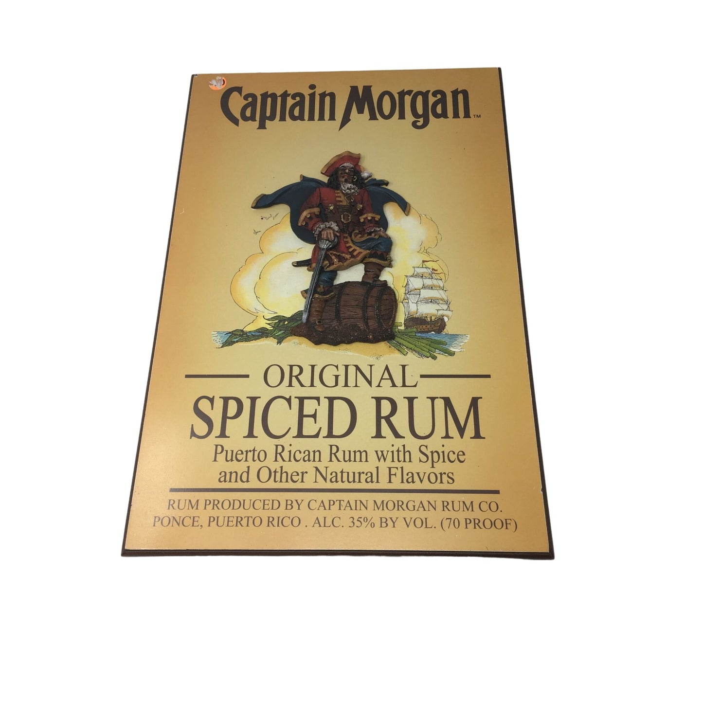 Captain Morgan Original Spiced Rum 3D Promo Wooden Bar Sign