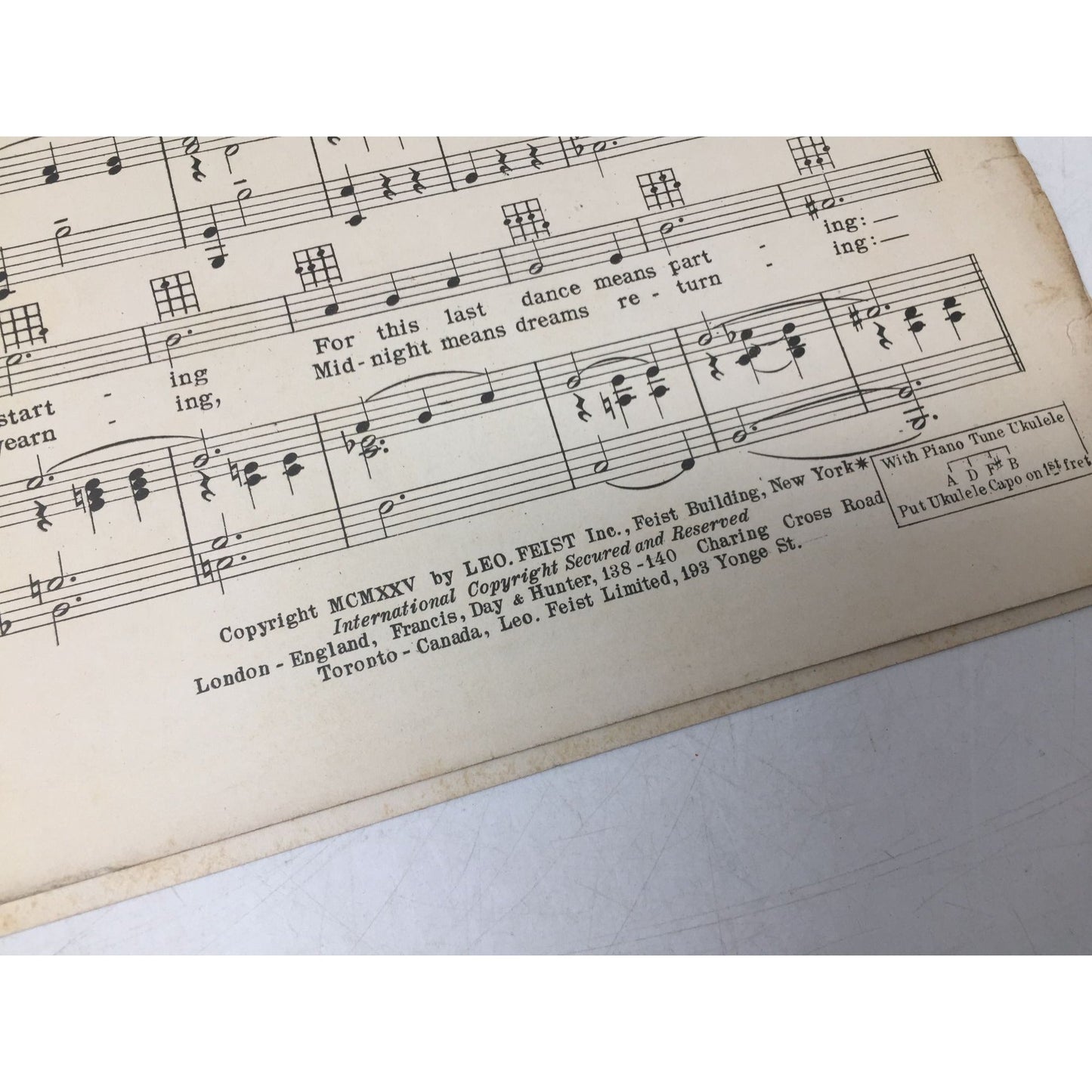 Vintage 1925 Piano Sheet Music for "The Midnight Waltz" A+ Stuff  A+ Stuff SHEET MUSIC