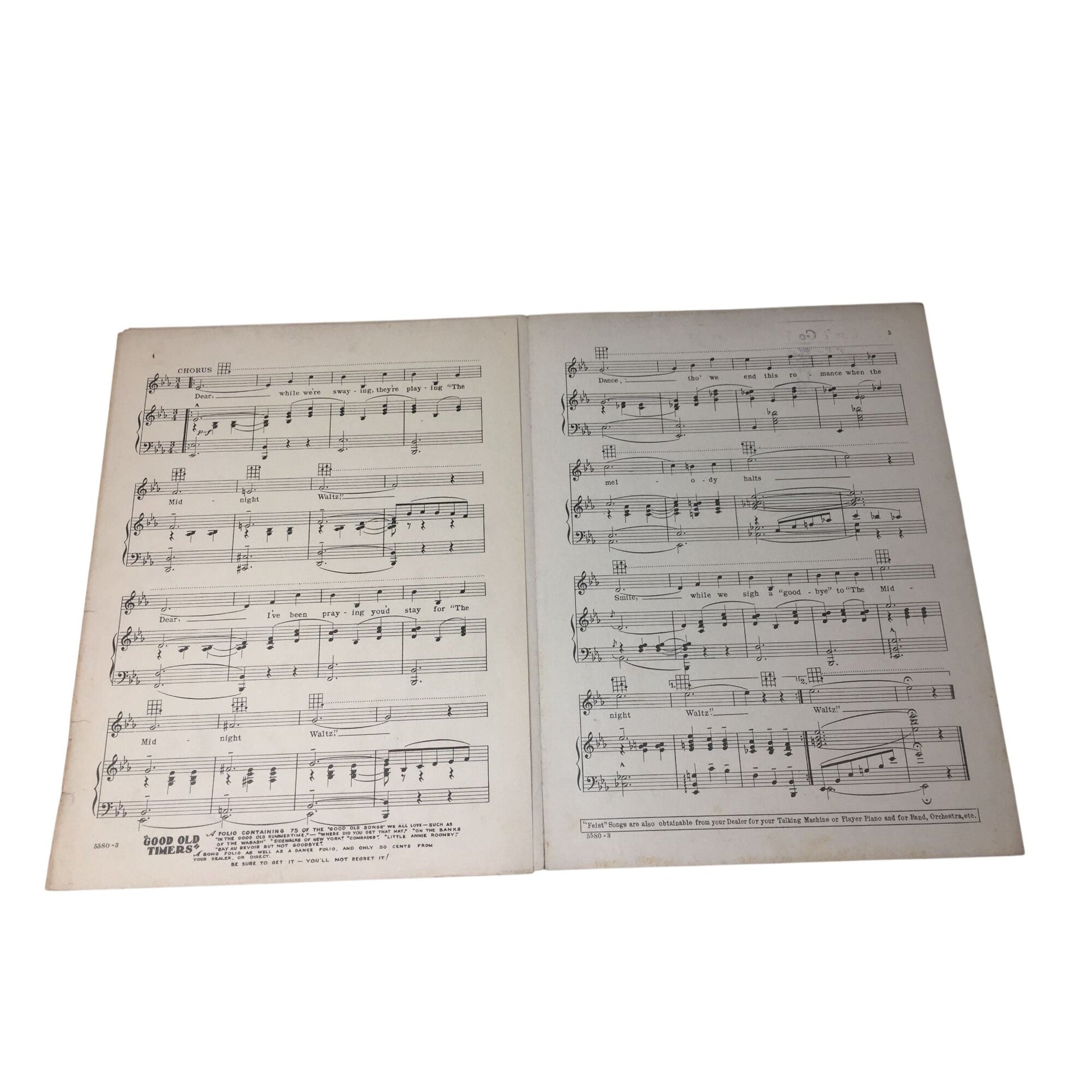 Vintage 1925 Piano Sheet Music for "The Midnight Waltz" A+ Stuff  A+ Stuff SHEET MUSIC