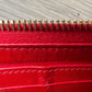 Miu Miu Red Croc Embossed Leather Zip Around Wallet with Original Box