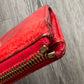 Miu Miu Red Croc Embossed Leather Zip Around Wallet with Original Box