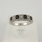 Natural Black and White Diamond Band Ring - size 7.25