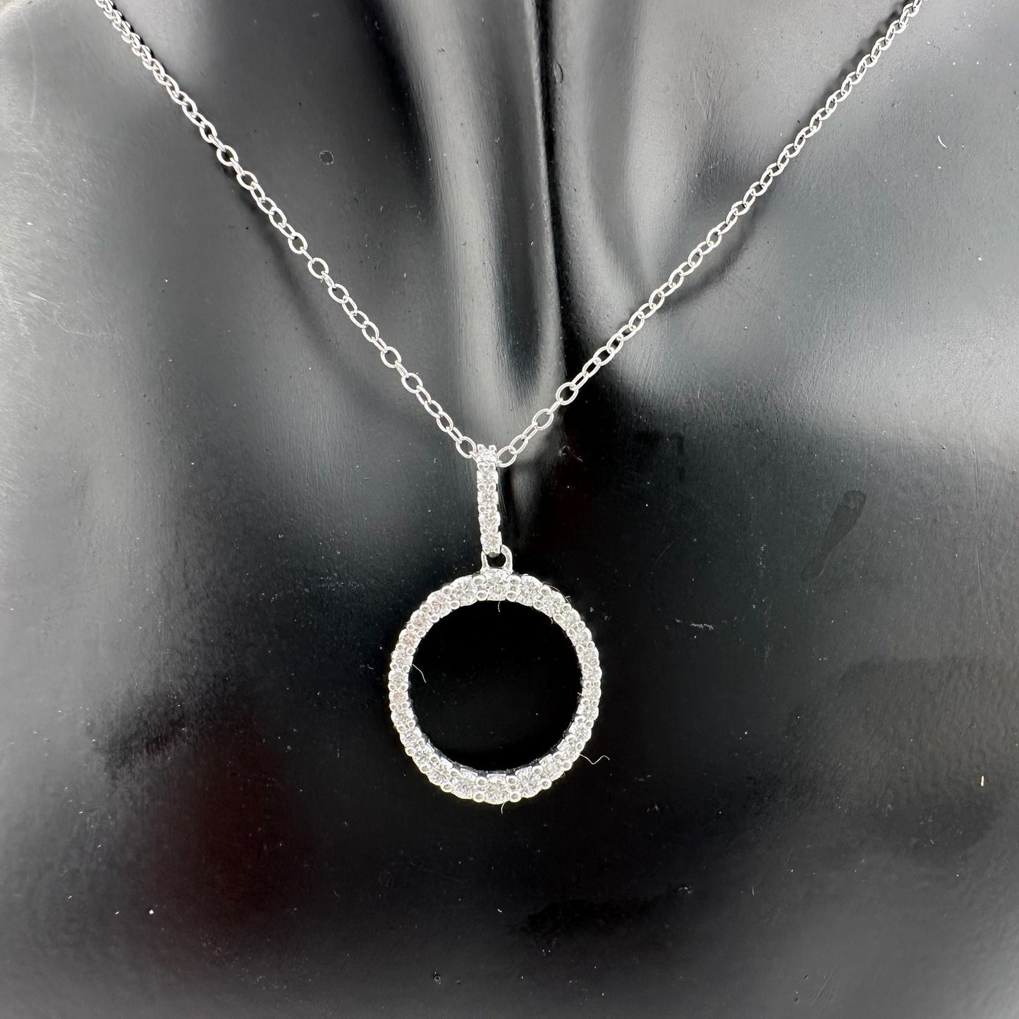 Radiant Circle of Life Eternity Necklace - 1/2 Carat Lab Created Diamonds - Sterling Silver