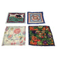 Set of 4 Colorful Patterned Square Handmade Quilt Patches