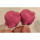 Pink Rose/Rosette Place Card Holders - About 3.5" Tall