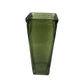 Tall 8.5'' Clear Green Glass Rectangular Flower Vase