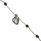Gucci 'Blind for Love' Engraved Heart Bracelet w Rose Pink & Green Stones
